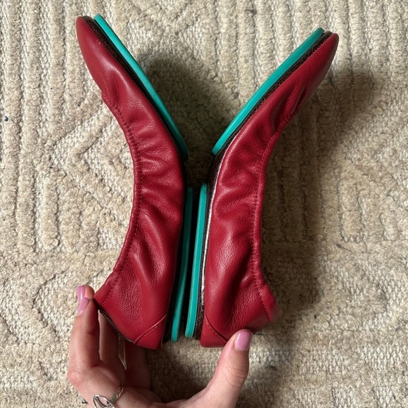 Tieks Red Leather Foldable Flats - Picture 8 of 10